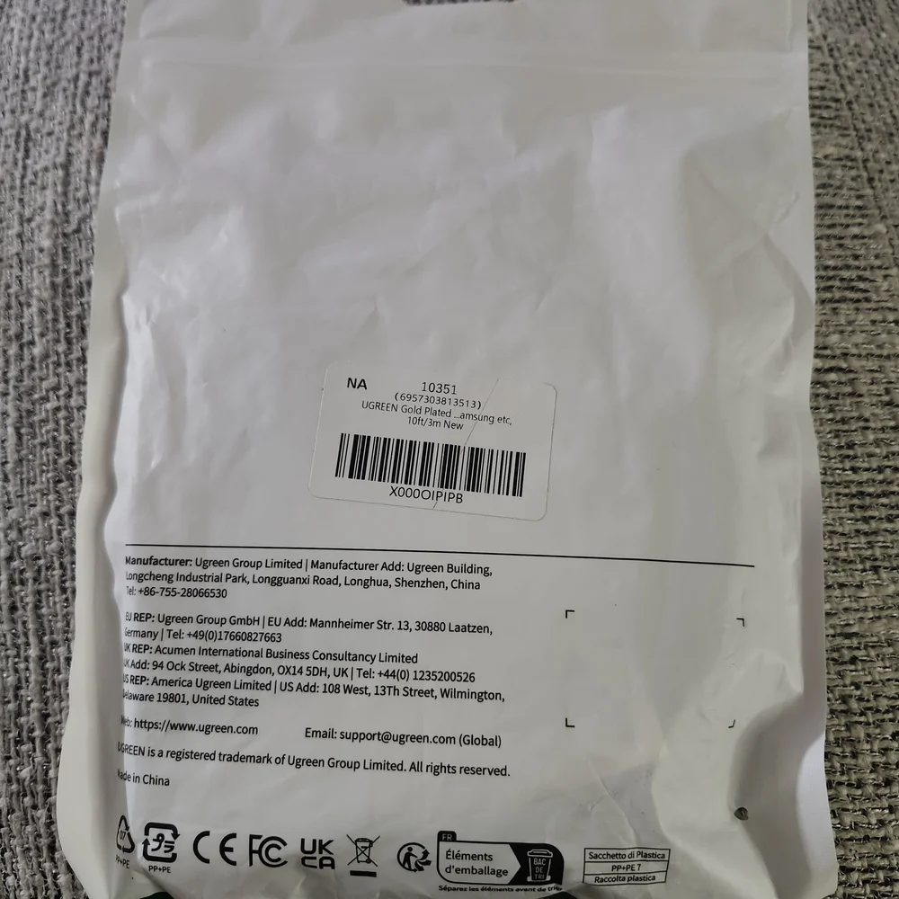 UGREEN Black USB to B Cable